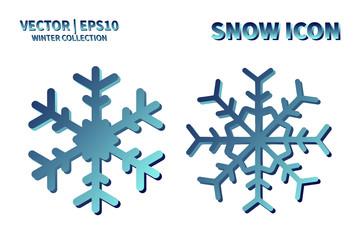 Snowflake vector icon set. Christmas and winter snow flake element collection. Isolated flat new year holiday decoration illustration template. Cold weather object design silhouette symbol