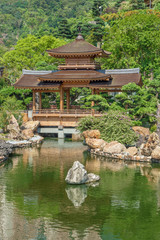 Pavilion in Chinese Temple - Chi Lin Nunnery in Hong Kong city