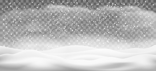 Christmas snowdrifts and snowfall background