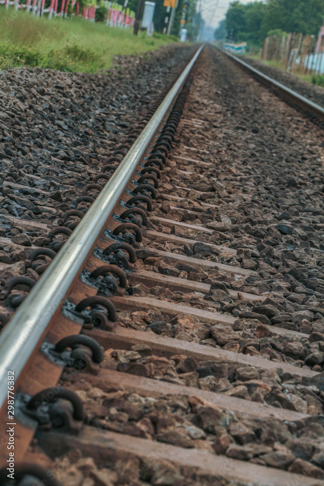 Wall mural railroad tracks to horizon