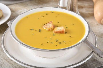 Homemade butternut squash soup
