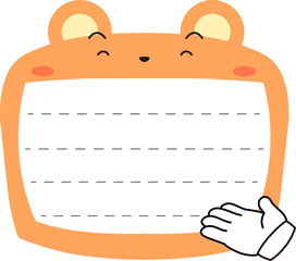 Cute Bear noteboard outline
