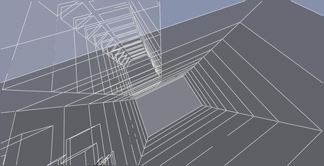 Modern architecture wireframe. Concept of urban wireframe. Wireframe building 3D illustration of architecture