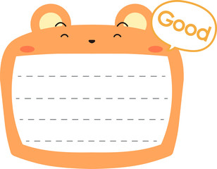 Cute Bear noteboard outline