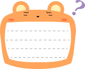 Cute Bear noteboard outline