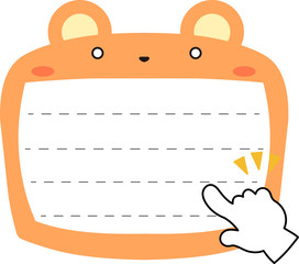 Cute Bear noteboard outline