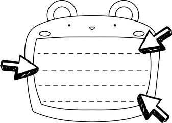 Cute Bear noteboard outline