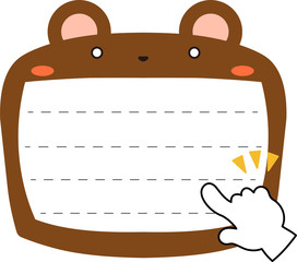 Cute brown Bear noteboard