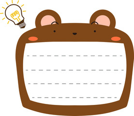 Cute brown Bear noteboard