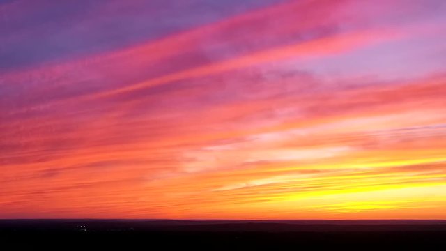 Amazing sunset showcasing colorful stratus clouds
