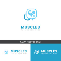 Logo Muscles talk, for businesses or applications, elegant and modern logo