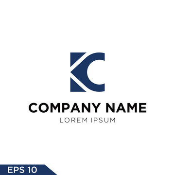 Logo design Inspiration for companies from the initial letters logo  KC and K icon map	
