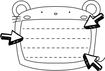 Cute mouse noteboard outline