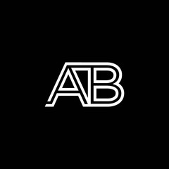 AB Monogram Initial Capital Letter Design Modern Template