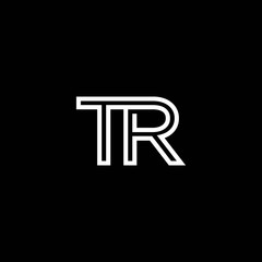 TR Monogram Initial Capital Letter Design Modern Template