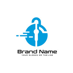 Obraz premium technology security design logo modern vector template
