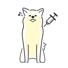 注射　犬　痛くない　秋田犬