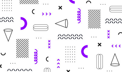 Mega set of memphis design elements, template for your project. Big colorful vector collection