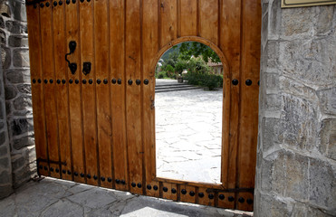 Gateway to the ancient temple in the Sheki 