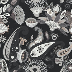 Seamless floral background paisley for textiles, wallpaper