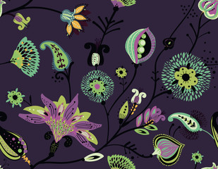 Obraz premium Seamless floral background paisley for textiles, wallpaper