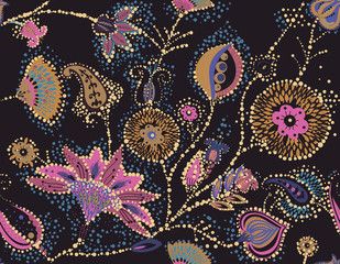 Seamless floral background paisley for textiles, wallpaper