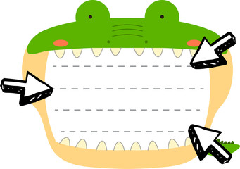 Cute crocodile noteboard