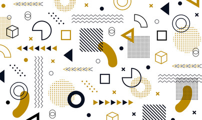 Mega set of memphis design elements, template for your project. Big colorful vector collection