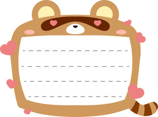 Cute Raccoon noteboard