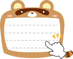 Cute Raccoon noteboard