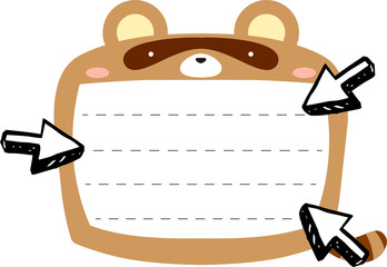 Cute Raccoon noteboard