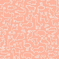 可愛いアニマルシルエット柄