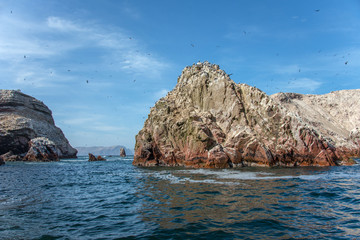 Fototapeta na wymiar Ballestas Islands in the Pacific Ocean (National Reserve Paracas, Peru)