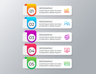 Vector illustration infographics 5 options. Template for business or presentation