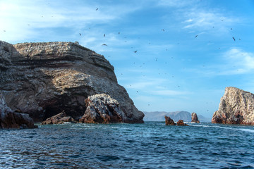 Fototapeta premium Ballestas Islands in the Pacific Ocean (National Reserve Paracas, Peru)