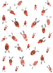 Christmas pattern with deers n white background