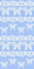リアルな蝶レース編みボーダー柄