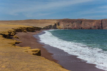 Red beach in Paracas National Reserve (Peru)