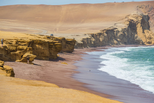 Red beach in Paracas National Reserve (Peru)