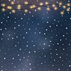 Abstract bokeh background with Christmas lights. Vector