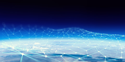 Global connection and networking. 3d rendering