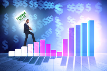 Concept of minimum wage with businessman