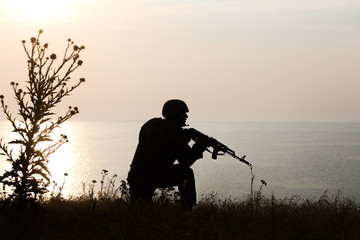 Romanian special forces military take part at a drill
