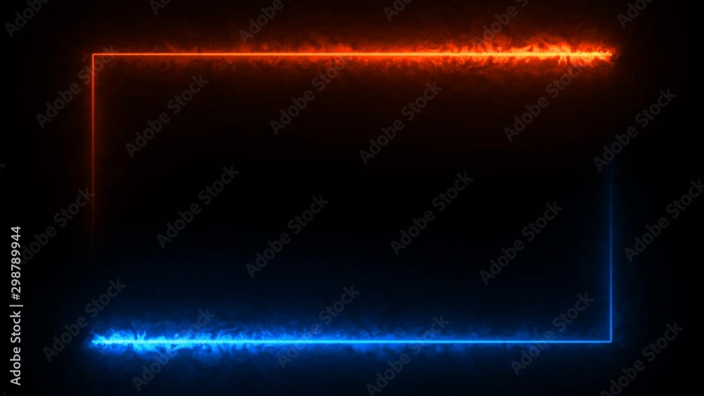 Wall mural abstract seamless background blue fire energy looped animation light glowing lines abstract backgrou