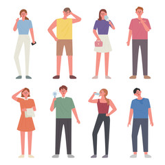 Fototapeta premium Hot summer sweaty people.