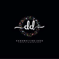 DD initials handwritten logo with flower templates surround the letters. initial wedding template vector