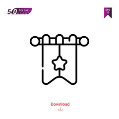 Outline Black flag icon. flag icon vector isolated on white background. Graphic design, mobile application, logo, user interface. EPS 10 format vector