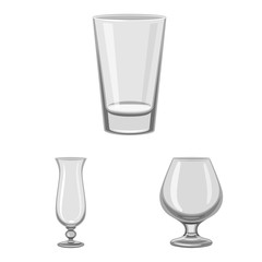 Vector illustration of capacity and glassware logo. Set of capacity and restaurant stock vector illustration.