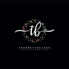 TB initials handwritten logo with flower templates surround the letters. initial wedding template vector