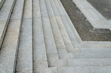 Stone stairs on the street in the city